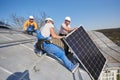 Installing solar photovoltaic panel system on roof of house