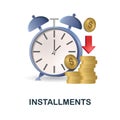 Installments icon. 3d illustration from banking collection. Creative Installments 3d icon for web design, templates