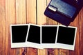 Instant blank polaroid photos frames. Royalty Free Stock Photo