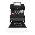 Instant camera with a blank photo