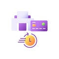 Instant card issuance vector flat color icon Royalty Free Stock Photo