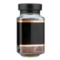 Instant coffee granules jar with dark label Royalty Free Stock Photo