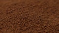 Instant coffee particles. Natural brown roast stimulant. Rotation.