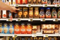 Instant coffee products in a store Royalty Free Stock Photo