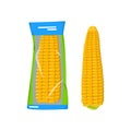 Instant corn on the cob, vacuum packed Royalty Free Stock Photo
