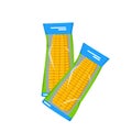 Instant corn on the cob, vacuum packed Royalty Free Stock Photo