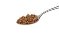 Instant granulated coffee in a spoon isolated on white background top grade