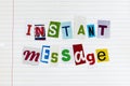 Instant message text tweet social media communication