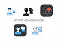 Instant messaging icons set