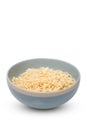 Instant noodle in a bowl on white background, empty space for design, this has clipping path Royalty Free Stock Photo