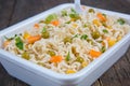 Instant noodle cup close up Royalty Free Stock Photo