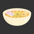 Instant noodle kawaii flat cartoon vector