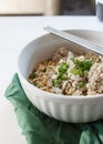Instant noodle with minced pork. Royalty Free Stock Photo