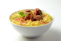 Instant Noodle soup with stewed beef Royalty Free Stock Photo