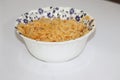 instant noodles in the bowl on wooden background - Image