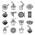 Instant noodles icon set Royalty Free Stock Photo