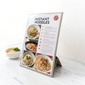Instant noodles menu on white background Royalty Free Stock Photo