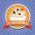 Instant oatmeal label Royalty Free Stock Photo