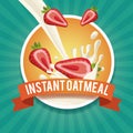 Instant oatmeal label Royalty Free Stock Photo