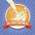 Instant oatmeal label Royalty Free Stock Photo