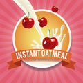 Instant oatmeal label Royalty Free Stock Photo