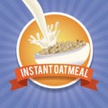 Instant oatmeal label Royalty Free Stock Photo