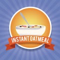 Instant oatmeal label Royalty Free Stock Photo