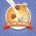 Instant oatmeal label Royalty Free Stock Photo