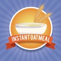 Instant oatmeal label Royalty Free Stock Photo