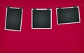 Instant Phoro Garland on Dark Red Background. Vector Illustration Royalty Free Stock Photo
