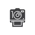 Instant photo camera, icon vector, filled flat sign Royalty Free Stock Photo