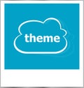 Instant photo frame with cloud and theme word, business concept