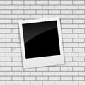 Instant Photos on Grunge Brick Background Vector Illustration Royalty Free Stock Photo