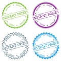 Instant prizes badge isolated on white background.