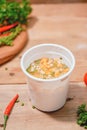 Junk food Instant noodles are eating the popular food. Hot noodle Cup. Noodle cup Ready made. Royalty Free Stock Photo