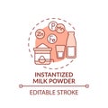 Instantized milk powder red concept icon