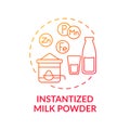 Instantized milk powder red gradient concept icon