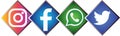 Instergram, Facebook, Whatsapp, Twitter social media logos