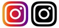 Instagram logo with vector Ai file. Squared color , Black