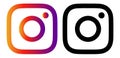 Instagram logo icon. Squared color, Black Royalty Free Stock Photo