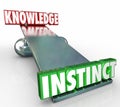 Instinct Vs Knowledge 3d Words See Saw Balance Gut Feeling