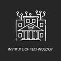 Institute of technology chalk white icon on black background