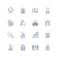 Institution refurbishment line icons collection. Revamp, Renovate, Modernize, Refurbish, Update, Rejuvenate, Renew