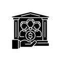 Institutional donor black glyph icon
