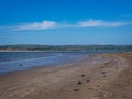 INSTOW, DEVON, UK - MAY 2 2020: Nearly deserted sandy beach. West Country tourism decimated by the Coronavirus, Covid Royalty Free Stock Photo