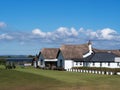 INSTOW, NORTH DEVON, UK - MAY 2 2020: North Devon Cricket Club clubhouse, pavillion, in the Village of Instow.