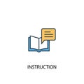 Instruction concept 2 colored line icon