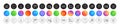 Instruction info, Idea head and Execute line icons. For web app, printing. Round icon buttons. Vector