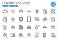 Instruction info, Lighthouse and Parcel tracking line icons. For website, printing and application. Vector