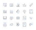 instruction line icons collection. Teach, Explain, Guide, Educate, Train, Coach, Demonstrate vector and linear